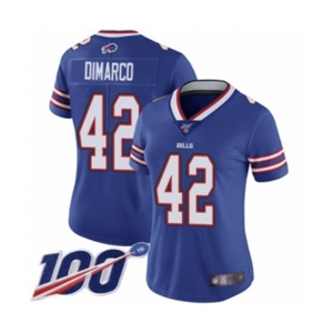 Women's Buffalo Bills #42 Patrick DiMarco Royal Blue Team Color Vapor Untouchable Limited Player 100th Season Football Jersey