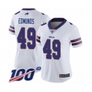 Women's Buffalo Bills #49 Tremaine Edmunds White Vapor Untouchable Limited Player 100th Season Football Jersey