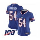 Women's Buffalo Bills #54 Eddie Yarbrough Royal Blue Team Color Vapor Untouchable Limited Player 100th Season Football Jersey