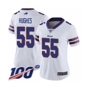 Women's Buffalo Bills #55 Jerry Hughes White Vapor Untouchable Limited Player 100th Season Football Jersey