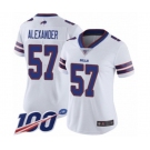 Women's Buffalo Bills #57 Lorenzo Alexander White Vapor Untouchable Limited Player 100th Season Football Jersey