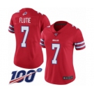 Women's Buffalo Bills #7 Doug Flutie Limited Red Rush Vapor Untouchable 100th Season Football Jersey