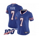 Women's Buffalo Bills #7 Doug Flutie Royal Blue Team Color Vapor Untouchable Limited Player 100th Season Football Jersey