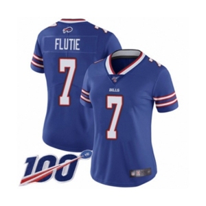 Women's Buffalo Bills #7 Doug Flutie Royal Blue Team Color Vapor Untouchable Limited Player 100th Season Football Jersey