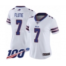 Women's Buffalo Bills #7 Doug Flutie White Vapor Untouchable Limited Player 100th Season Football Jersey