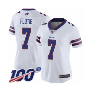 Women's Buffalo Bills #7 Doug Flutie White Vapor Untouchable Limited Player 100th Season Football Jersey
