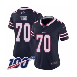 Women's Buffalo Bills #70 Cody Ford Limited Navy Blue Inverted Legend 100th Season Football Jersey
