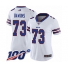 Women's Buffalo Bills #73 Dion Dawkins White Vapor Untouchable Limited Player 100th Season Football Jersey