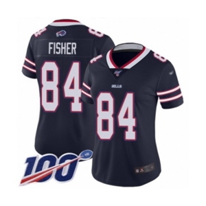 Women's Buffalo Bills #84 Jake Fisher Limited Navy Blue Inverted Legend 100th Season Football Jersey