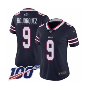 Women's Buffalo Bills #9 Corey Bojorquez Limited Navy Blue Inverted Legend 100th Season Football Jersey