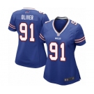 Women's Buffalo Bills #91 Ed Oliver Game Royal Blue Team Color Football Jersey