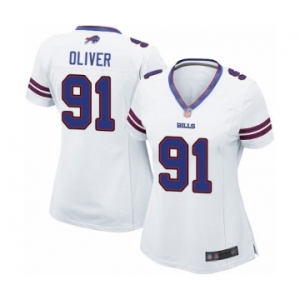 Women's Buffalo Bills #91 Ed Oliver Game White Football Jersey