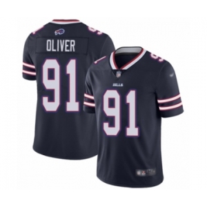 Women's Buffalo Bills #91 Ed Oliver Limited Navy Blue Inverted Legend Football Jersey