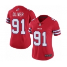 Women's Buffalo Bills #91 Ed Oliver Limited Red Rush Vapor Untouchable Football Jersey