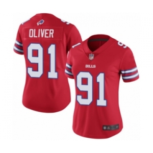 Women's Buffalo Bills #91 Ed Oliver Limited Red Rush Vapor Untouchable Football Jersey