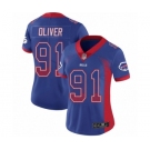 Women's Buffalo Bills #91 Ed Oliver Limited Royal Blue Rush Drift Fashion Football Jersey