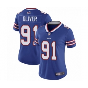 Women's Buffalo Bills #91 Ed Oliver Royal Blue Team Color Vapor Untouchable Elite Player Football Jersey