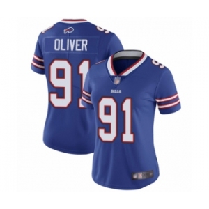 Women's Buffalo Bills #91 Ed Oliver Royal Blue Team Color Vapor Untouchable Limited Player Football Jersey