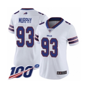 Women's Buffalo Bills #93 Trent Murphy White Vapor Untouchable Limited Player 100th Season Football Jersey