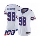 Women's Buffalo Bills #98 Star Lotulelei White Vapor Untouchable Limited Player 100th Season Football Jersey