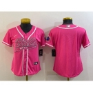 Women's Buffalo Bills Blank Pink With Patch Cool Base Stitched Baseball Jersey