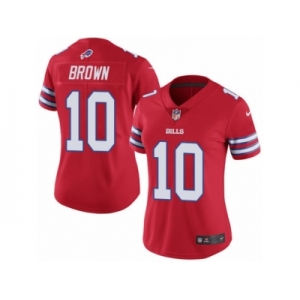 Women's Nike Buffalo Bills #10 Philly Brown Limited Red Rush NFL Jersey