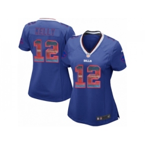 Women's Nike Buffalo Bills #12 Jim Kelly Limited Royal Blue Strobe NFL Jersey