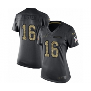 Women's Nike Buffalo Bills #16 Robert Foster Limited Black 2016 Salute to Service NFL Jersey