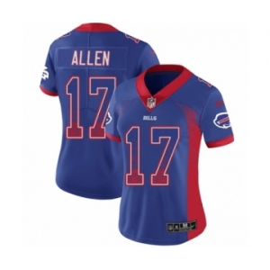 Women's Nike Buffalo Bills #17 Josh Allen Limited Royal Blue Rush Drift Fashion NFL Jersey
