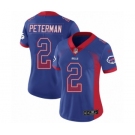 Women's Nike Buffalo Bills #2 Nathan Peterman Limited Royal Blue Rush Drift Fashion NFL Jersey