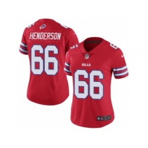 Women's Nike Buffalo Bills #66 Seantrel Henderson Limited Red Rush NFL Jersey