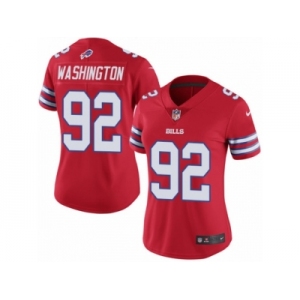 Women's Nike Buffalo Bills #92 Adolphus Washington Limited Red Rush NFL Jersey