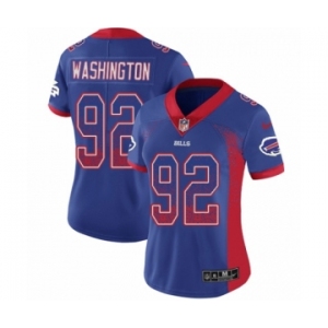 Women's Nike Buffalo Bills #92 Adolphus Washington Limited Royal Blue Rush Drift Fashion NFL Jersey