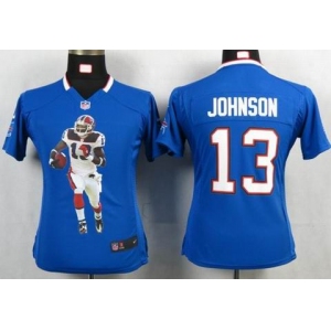 nike women nfl jerseys buffalo bills #13 johnson blue[portrait fashion]