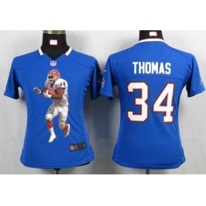 nike women nfl jerseys buffalo bills #34 thomas blue[portrait fashion]