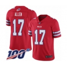 Youth Buffalo Bills #17 Josh Allen Limited Red Rush Vapor Untouchable 100th Season Football Jersey