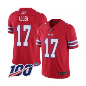 Youth Buffalo Bills #17 Josh Allen Limited Red Rush Vapor Untouchable 100th Season Football Jersey