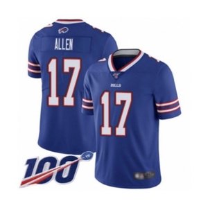 Youth Buffalo Bills #17 Josh Allen Royal Blue Team Color Vapor Untouchable Limited Player 100th Season Football Jersey