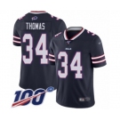 Youth Buffalo Bills #34 Thurman Thomas Limited Navy Blue Inverted Legend 100th Season Football Jersey