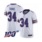 Youth Buffalo Bills #34 Thurman Thomas White Vapor Untouchable Limited Player 100th Season Football Jersey