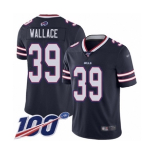 Youth Buffalo Bills #39 Levi Wallace Limited Navy Blue Inverted Legend 100th Season Football Jersey