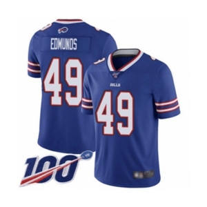 Youth Buffalo Bills #49 Tremaine Edmunds Royal Blue Team Color Vapor Untouchable Limited Player 100th Season Football Jersey