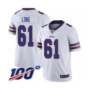 Youth Buffalo Bills #61 Spencer Long White Vapor Untouchable Limited Player 100th Season Football Jersey