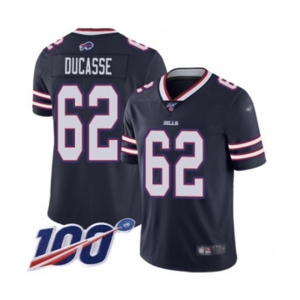 Youth Buffalo Bills #62 Vladimir Ducasse Limited Navy Blue Inverted Legend 100th Season Football Jersey