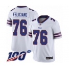 Youth Buffalo Bills #76 Jon Feliciano White Vapor Untouchable Limited Player 100th Season Football Jersey