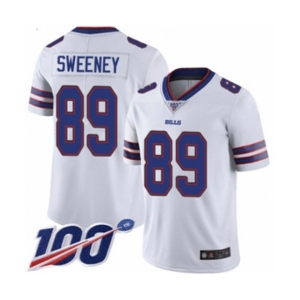 Youth Buffalo Bills #89 Tommy Sweeney White Vapor Untouchable Limited Player 100th Season Football Jersey