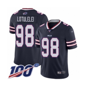 Youth Buffalo Bills #98 Star Lotulelei Limited Navy Blue Inverted Legend 100th Season Football Jersey