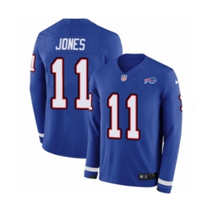 Youth Nike Buffalo Bills #11 Zay Jones Limited Royal Blue Therma Long Sleeve NFL Jersey