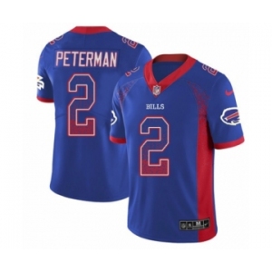 Youth Nike Buffalo Bills #2 Nathan Peterman Limited Royal Blue Rush Drift Fashion NFL Jersey