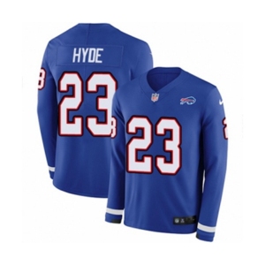 Youth Nike Buffalo Bills #23 Micah Hyde Limited Royal Blue Therma Long Sleeve NFL Jersey